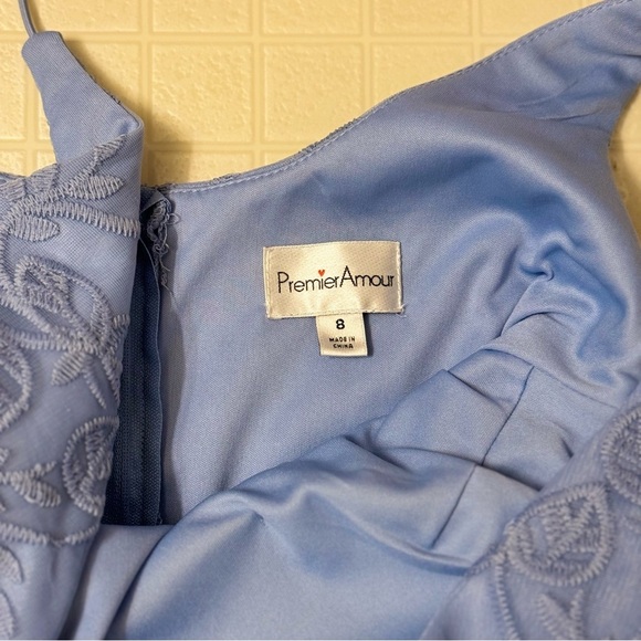 Elegant Blue Lace Midi Dress - Picture 5 of 5